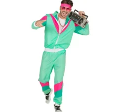 Costume da tuta verde anni '80 per adulto