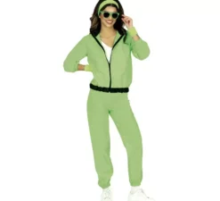 Costume da tuta verde neon per donna