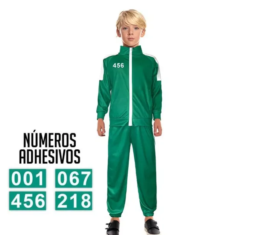 Costume da tuta verde personalizzabile del gioco Squid