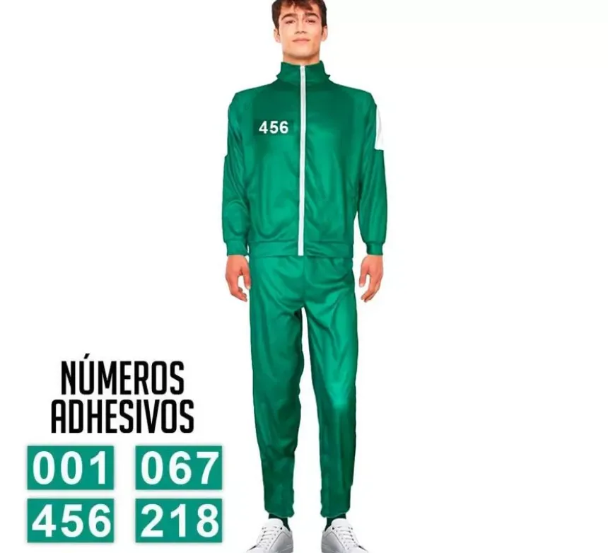 Costume da tuta verde personalizzabile del gioco Squid per adulto