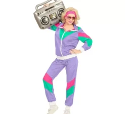 Costume da tuta viola anni '80 per adulto