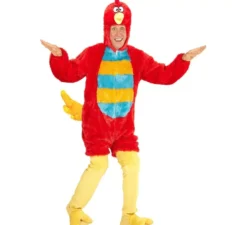 Costume da uccello rosso adulto in morbido peluche