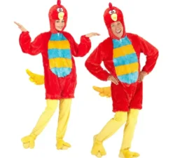 Costume da uccello rosso adulto in morbido peluche