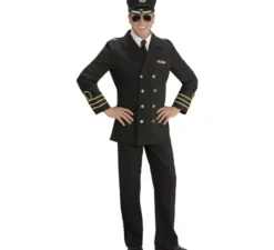Costume da ufficiale della marina in nero per uomo