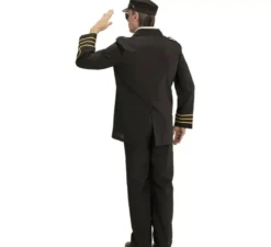 Costume da ufficiale della marina in nero per uomo