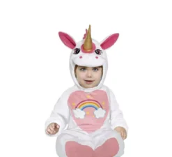 Costume da unicorno arcobaleno rosa baby