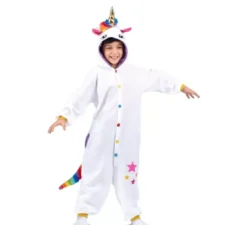 Costume da Unicorno Bianco o Pigiama con cappuccio per bambini