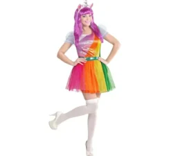 Costume da Unicorno multicolore con cerchietto per donna