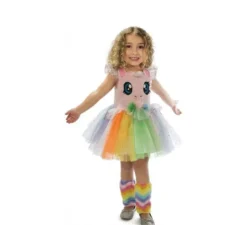Costume da Unicorno rosa con occhietti per bambina