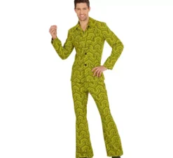 Costume da uomo anni '70 con carta da parati verde