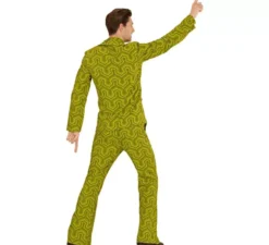 Costume da uomo anni '70 con carta da parati verde
