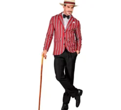 Costume da uomo a righe rosse degli anni '20