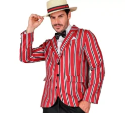 Costume da uomo a righe rosse degli anni '20
