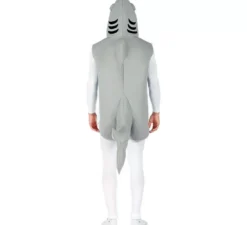 Costume da uomo con cappuccio da squalo grigio