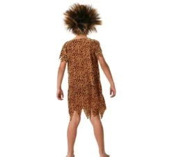 Costume da uomo delle caverne con stampa animalier per bambino