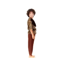 Costume da uomo delle caverne con stampa animalier per bambino
