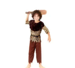 Costume da uomo delle caverne con stampa animalier per bambino