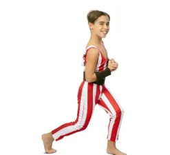 Costume da uomo forte rosso e bianco con cintura per bambino