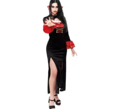 Costume da vampira con polsini rossi per donna