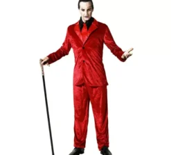 Costume da vampiro rosso elegante per uomo