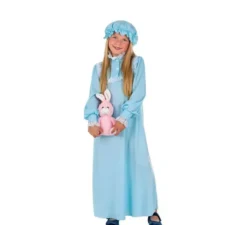 Costume da vecchia azzurro per bambina