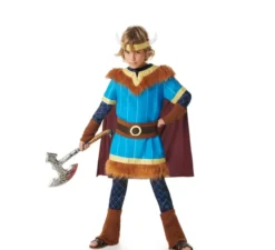 Costume da vichingo blu con mantello per bambini
