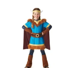 Costume da vichingo blu con mantello per bambini