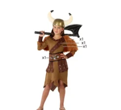 Costume da vichingo marrone per bambina