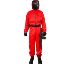 Costume da vigilante complice rosso per adulti