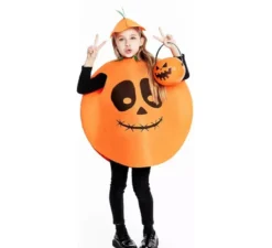 Costume da zucca circolare con cappello per bambino