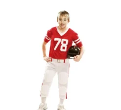 Costume del giocatore di football americano rosso per ragazzo