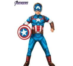 Costume deluxe muscoloso di Capitan America per ragazzi