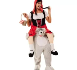 Costume di cappuccetto rosso sulle spalle di lupo per gli adulti