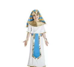Costume di faraone egiziano bianco e blu per ragazzo