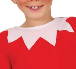 Costume di Natale da elfo sulla mensola per bambini