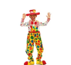 Costume di pagliaccio con talpe per bambino