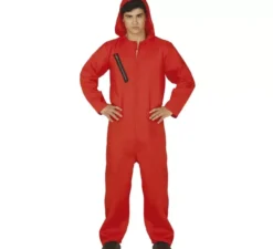 Costume di Rapinatore di banche con tuta rossa per uomo