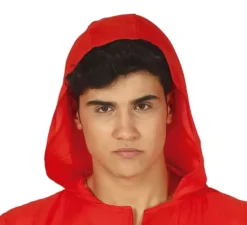 Costume di Rapinatore di banche con tuta rossa per uomo