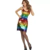 Costume disco con bretelle Arcobaleno Gay Pride per donna
