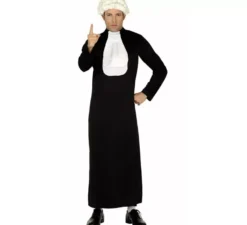 Costume di studente, sacerdote e giudice 3 in 1 per l'uomo