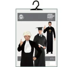 Costume di studente, sacerdote e giudice 3 in 1 per l'uomo