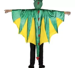 Costume drago verde e giallo per un uomo