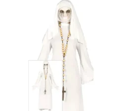 Costume fantasma suora bianca per donna in Halloween