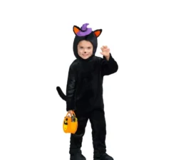 Costume Gattino Nero con Zucca per bebè e bambino