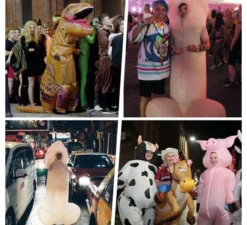 Costume gonfiabile da donna in topless per adulto