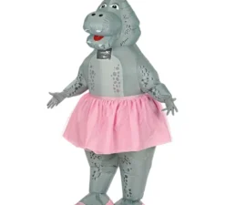 Costume gonfiabile da ippopotamo ballerina per adulto