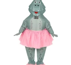 Costume gonfiabile da ippopotamo ballerina per adulto