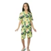 Costume hawaiano floreale stampato verde per bambini
