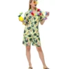 Costume hawaiano floreale stampato verde per donna