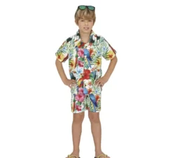 Costume hawaiano tropicale bianco per bambino